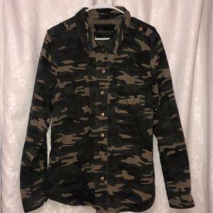 Camo button down jacket